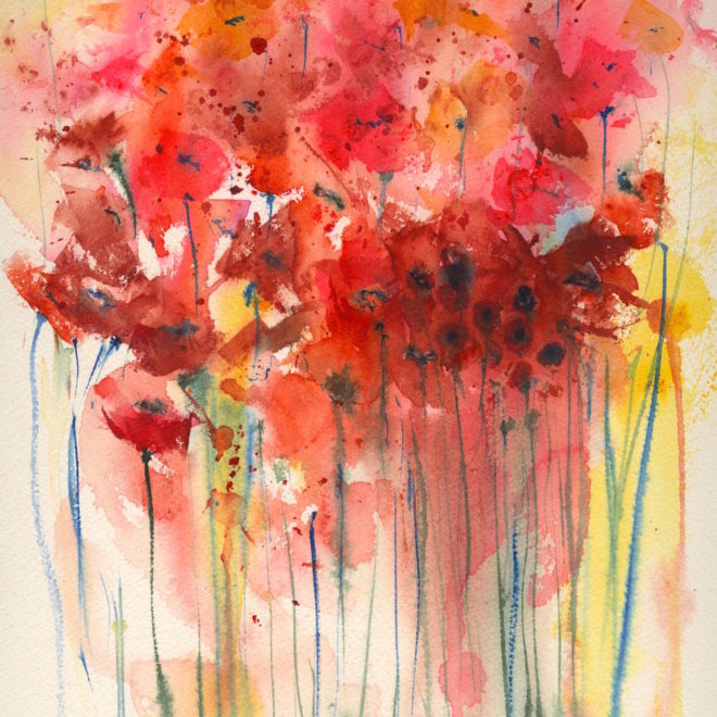 VMG006 Poppies in the sunlight card