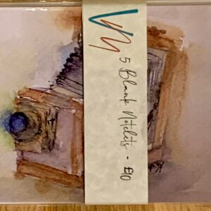 Packs of 5 notelets printed with images from original watercolours by Vandy Massey - Image: Family photos