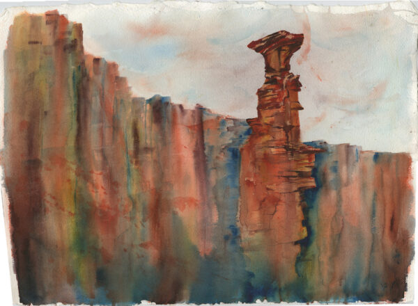The Edge by Vandy Massey. 76 x 58 cm. Watercolour on hand made Two Rivers Paper