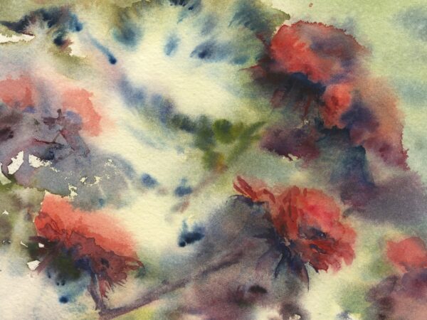 VMW00142 - Rhododendrons by Vandy Massey. Watercolour painting. 54 x 36 cm. Detail 2