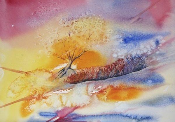 Painting Autumn - treescape copyright Vandy Massey