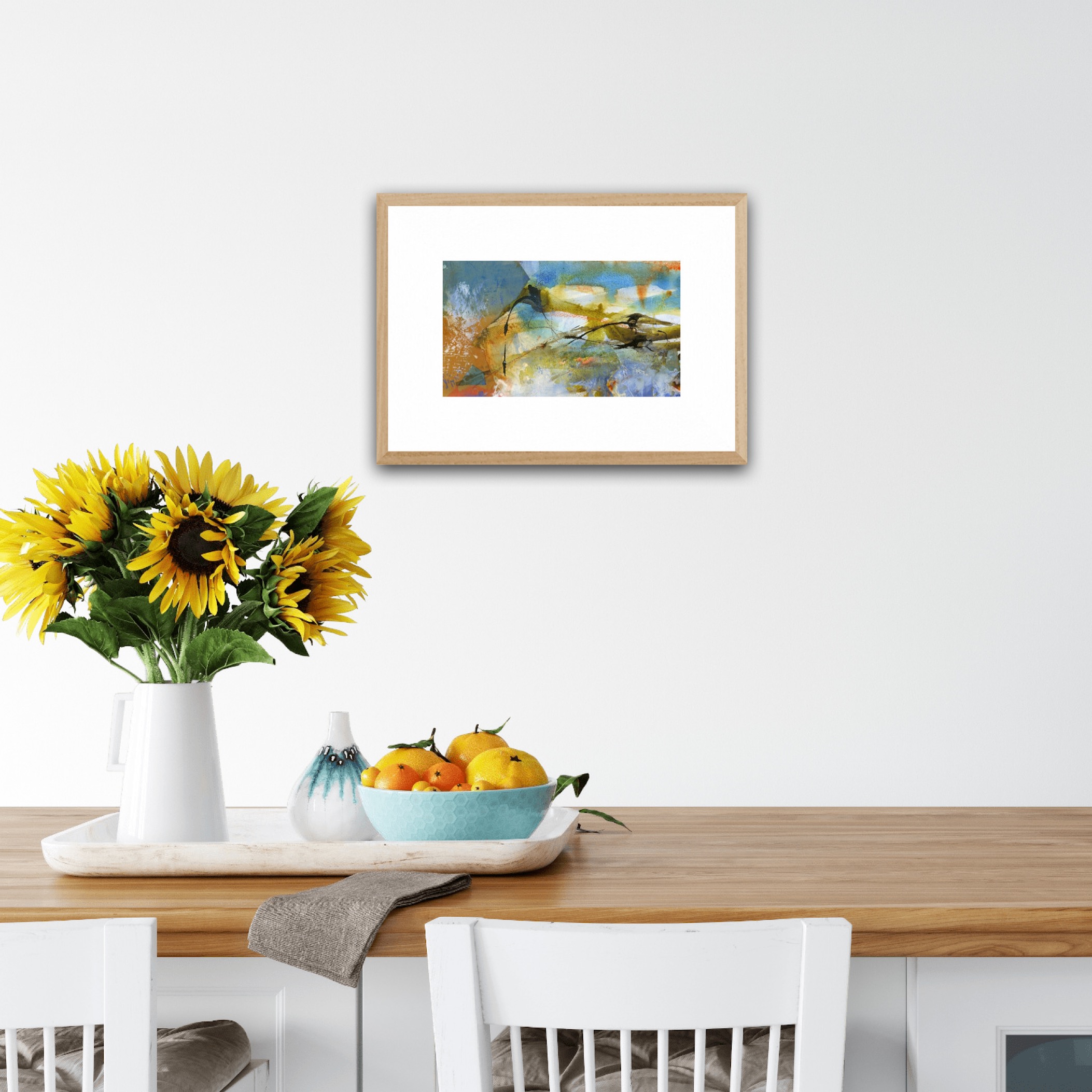 Kitchen table with Coastal Path Painting