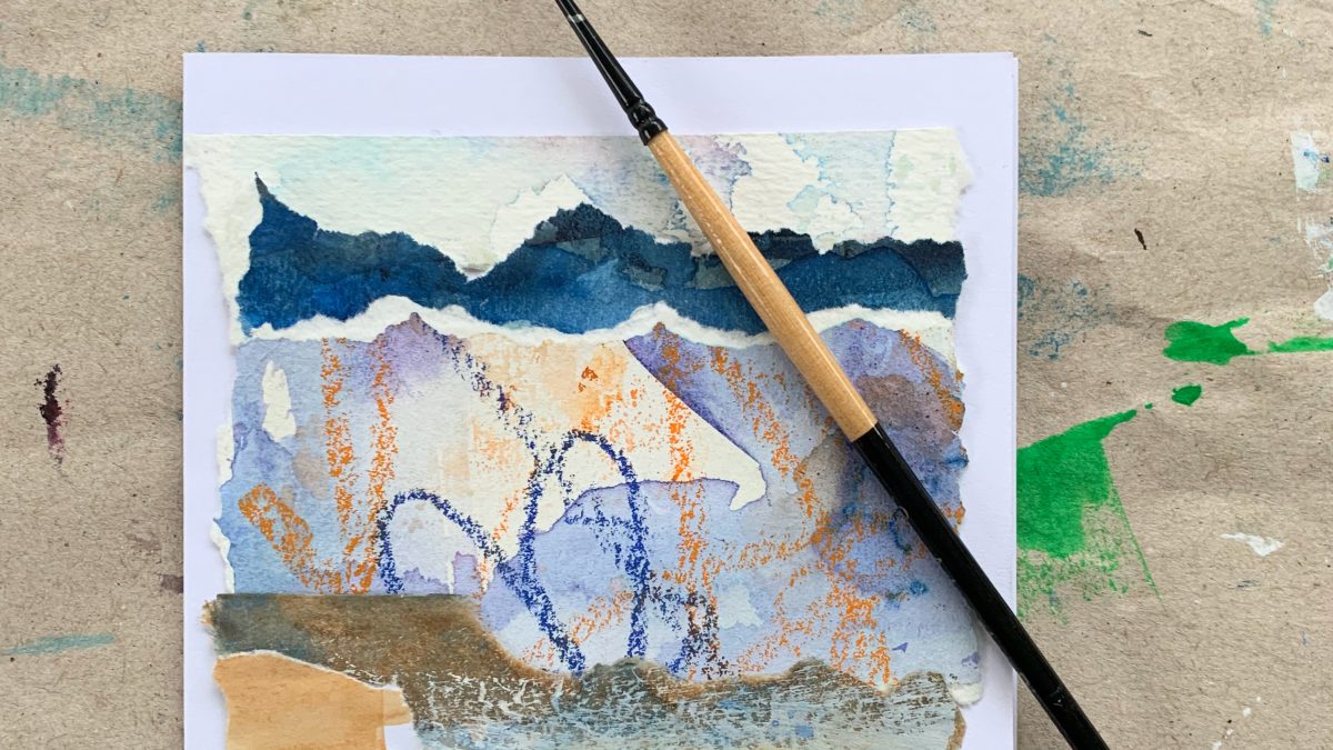 Learning to paint. New collage and mark-making piece.