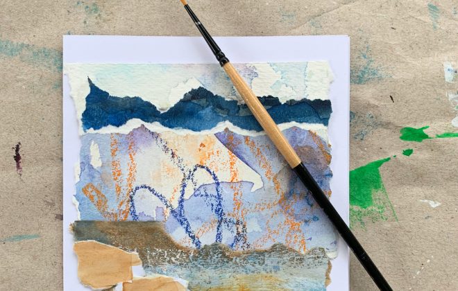 Learning to paint. New collage and mark-making piece.