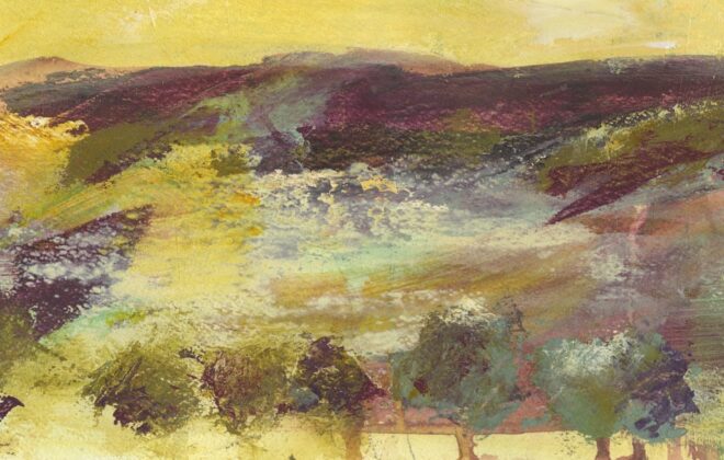 Heather and Gorse Acrylic painting