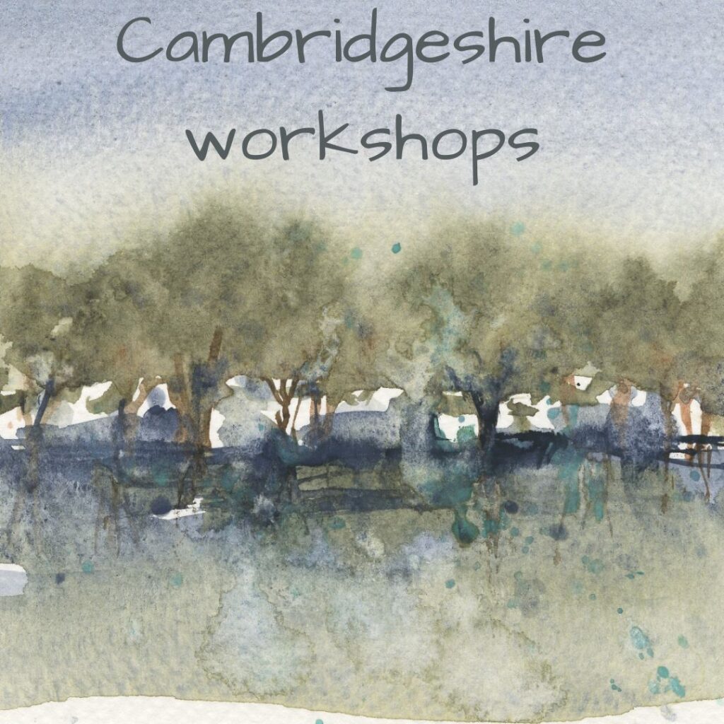 Painting of Trees in a row. Cambridgeshire workshops