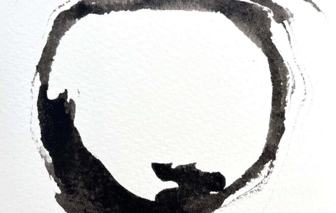 Enso art practice painting in ink