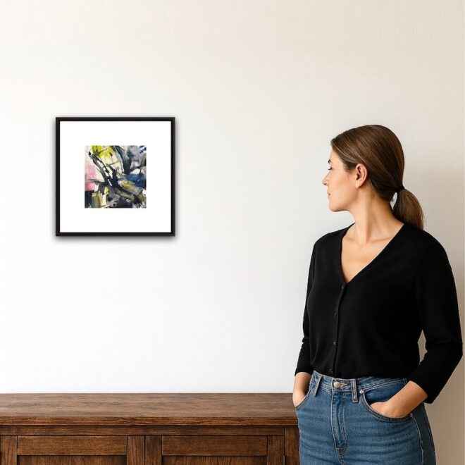 Lady viewing Light filtered through ancient woods