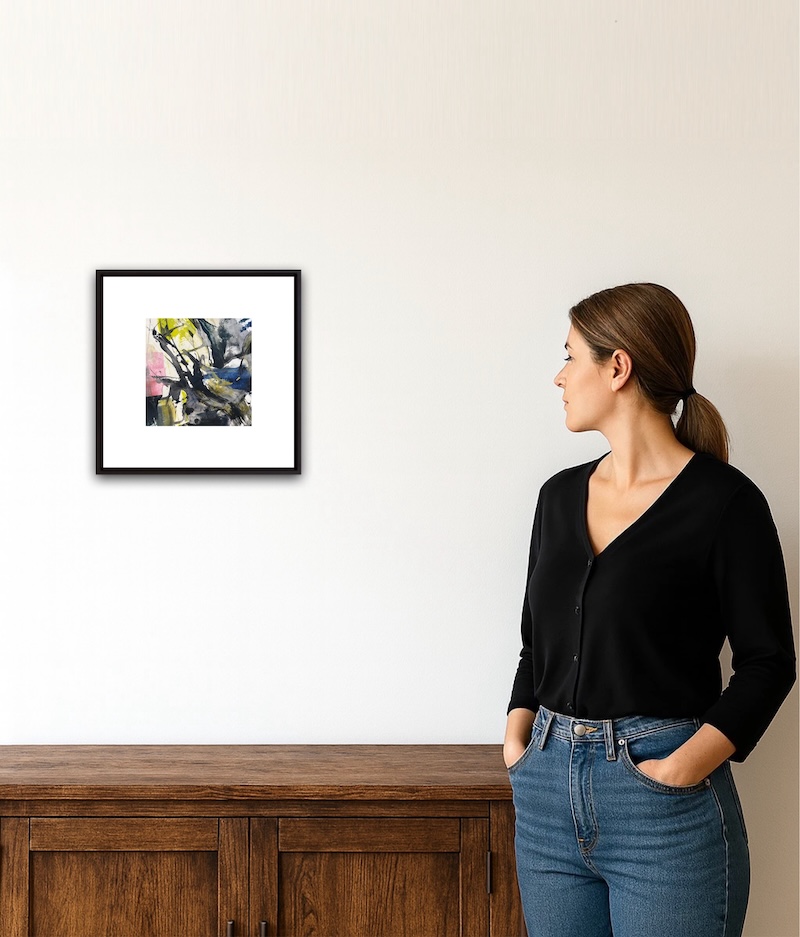 VMW00286 lady looking Lady viewing Light filtered through ancient woods